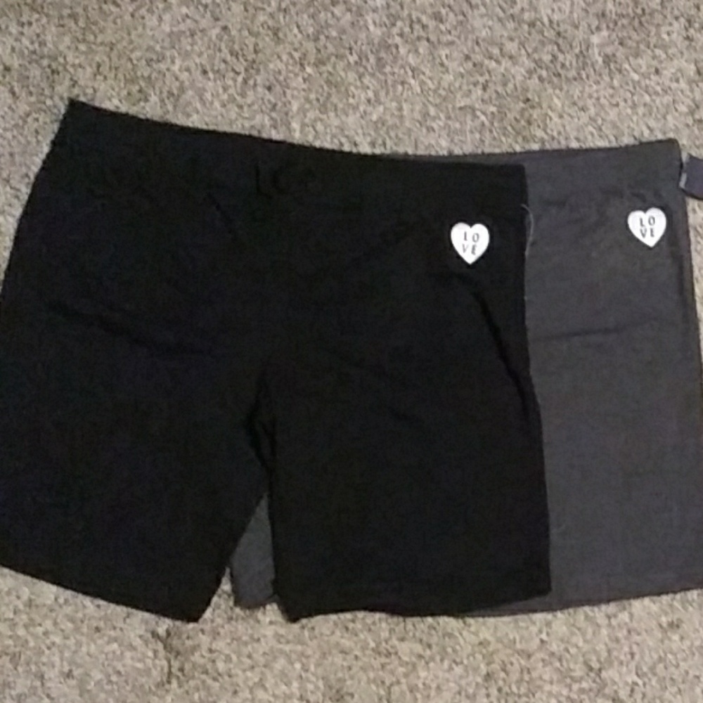 2 Pair Girl's Plus Size Shorts 3XL 22.5 Xersion